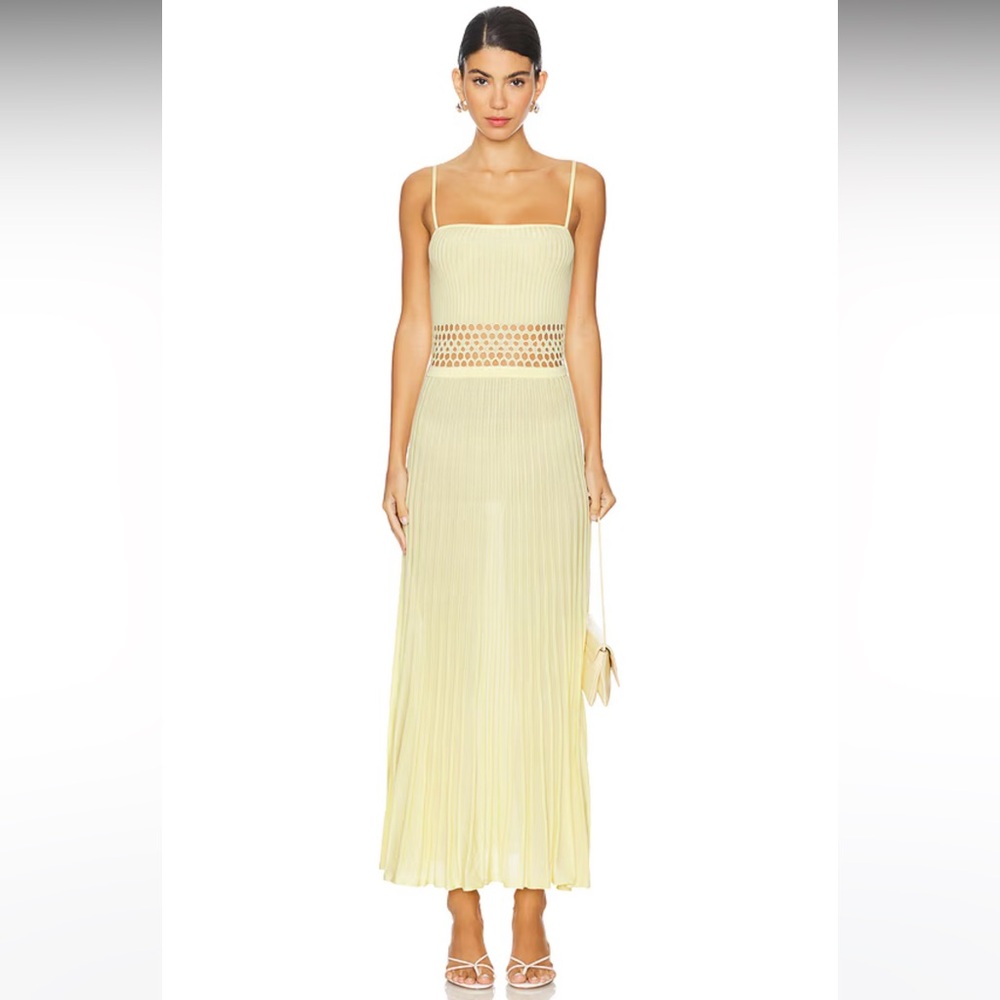 Tularosa Yokine Midi Dress in Light Baby Yellow